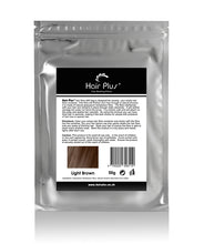 Load image into Gallery viewer, Hair Plus Light Brown Hair Fibre Refill Bag 25g, 50g,100g,150g,300g,600g